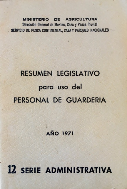 'Resumen legislativo para uso del personal de Guardería', año 1971.