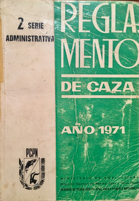 Reglamento de Caza. Año 1971.