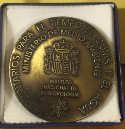 Medalla de Voluntarios para el Tiempo, el Clima y el Agua.